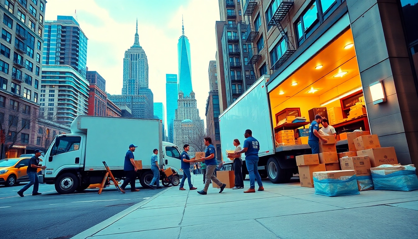 Best movers NYC team expertly handling furniture and boxes in New York City.