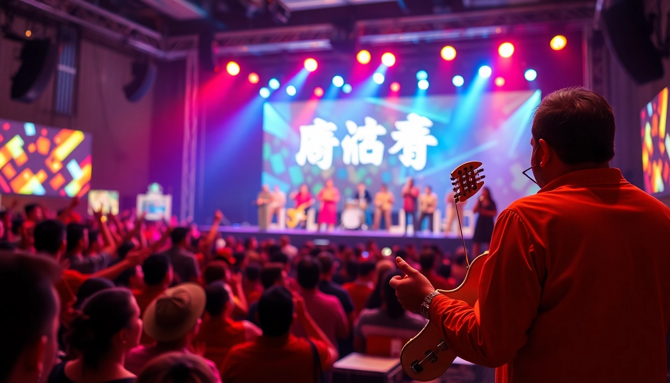 Experience the lively atmosphere at 汽水音乐官网 with musicians and an engaged audience celebrating music.