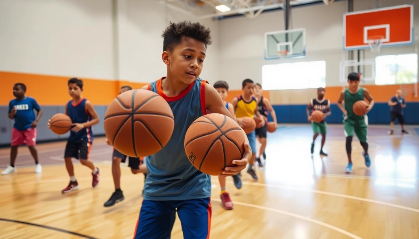 Youth players training at Takeover Basketball Academy showcasing skill and teamwork.
