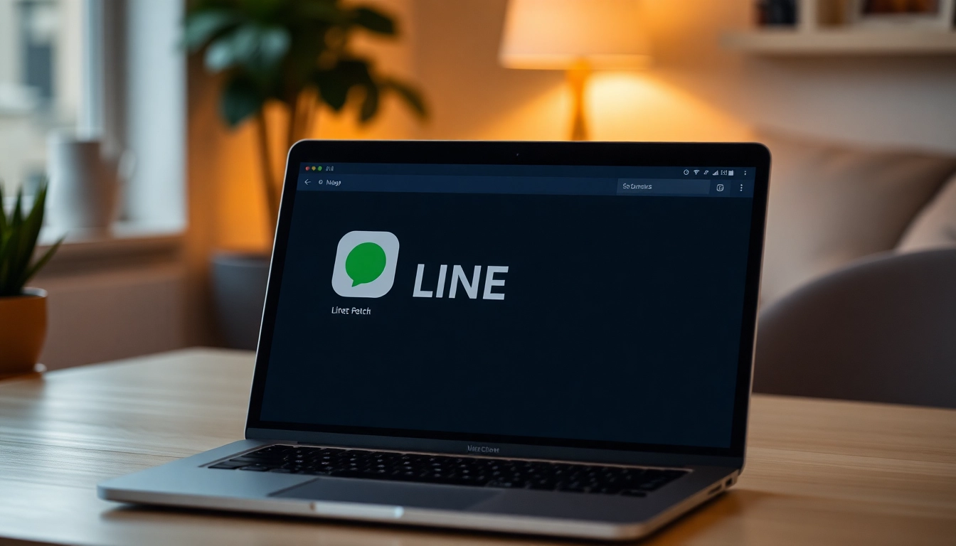 Download the LINE 電腦版下載 software on this laptop, showcasing its user-friendly interface.