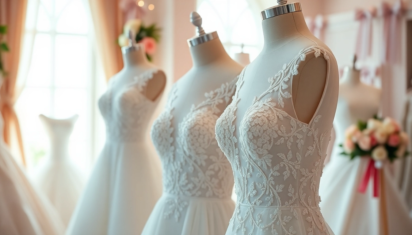 Explore stunning beaded wedding dresses featuring intricate designs and shimmering details.
