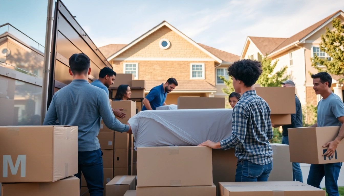 Moving professionals packing for a residential move from https://bennettsmoving.com/ in a suburban setting.