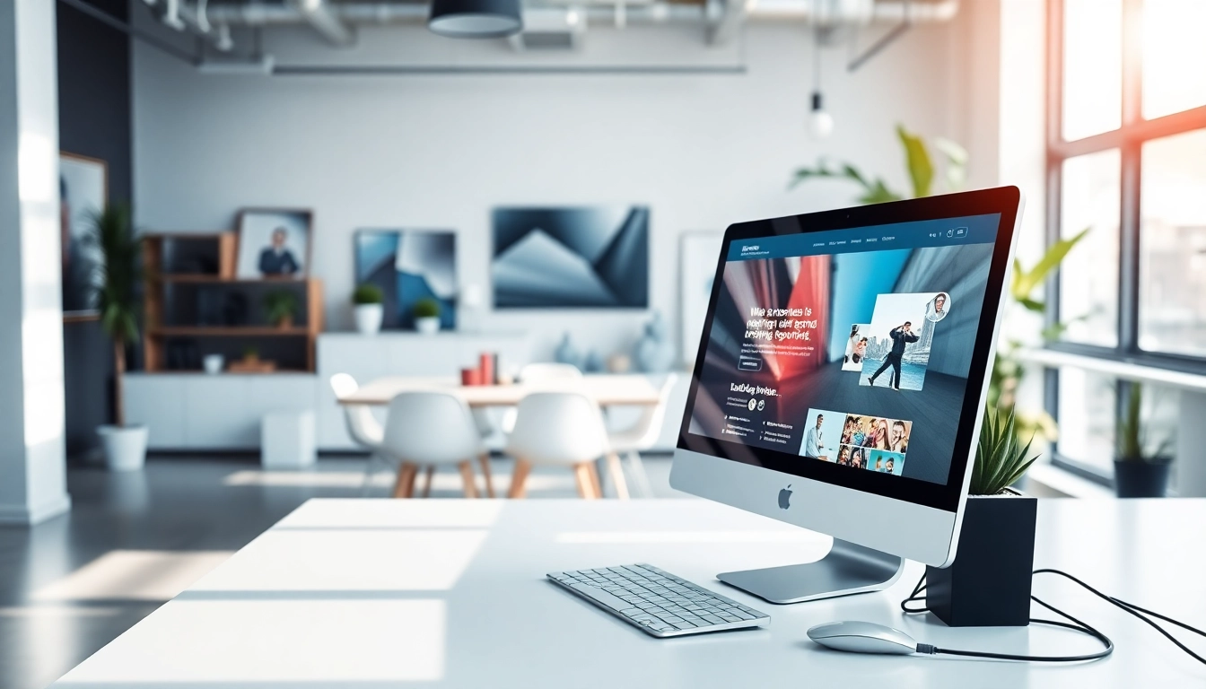 Showcasing web design edmonton in a modern office, highlighting creativity and innovation.