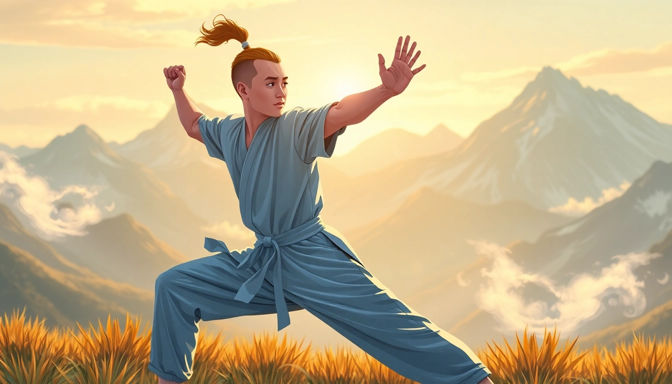 AirBend practitioner showcasing graceful airbending techniques in a serene outdoor setting.