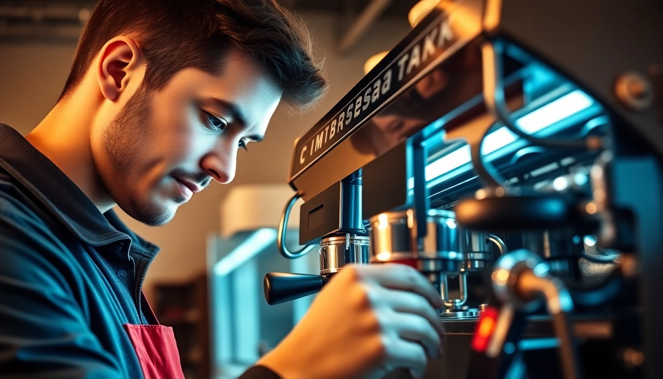 Cimbali tamiri by a professional technician in a well-lit workspace, showcasing attention to detail.