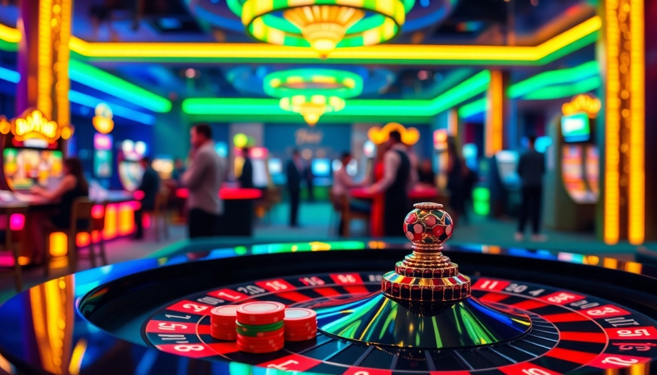 Experience the excitement of TPower casino with vibrant roulette and a lively atmosphere.