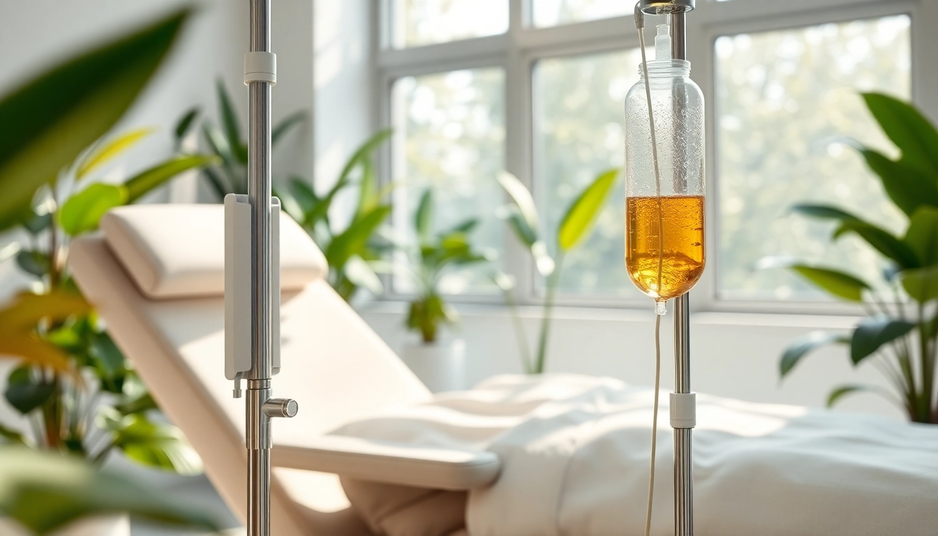 Experience energizing NAD IV therapy near me in a calming clinic setup with bright natural lighting.