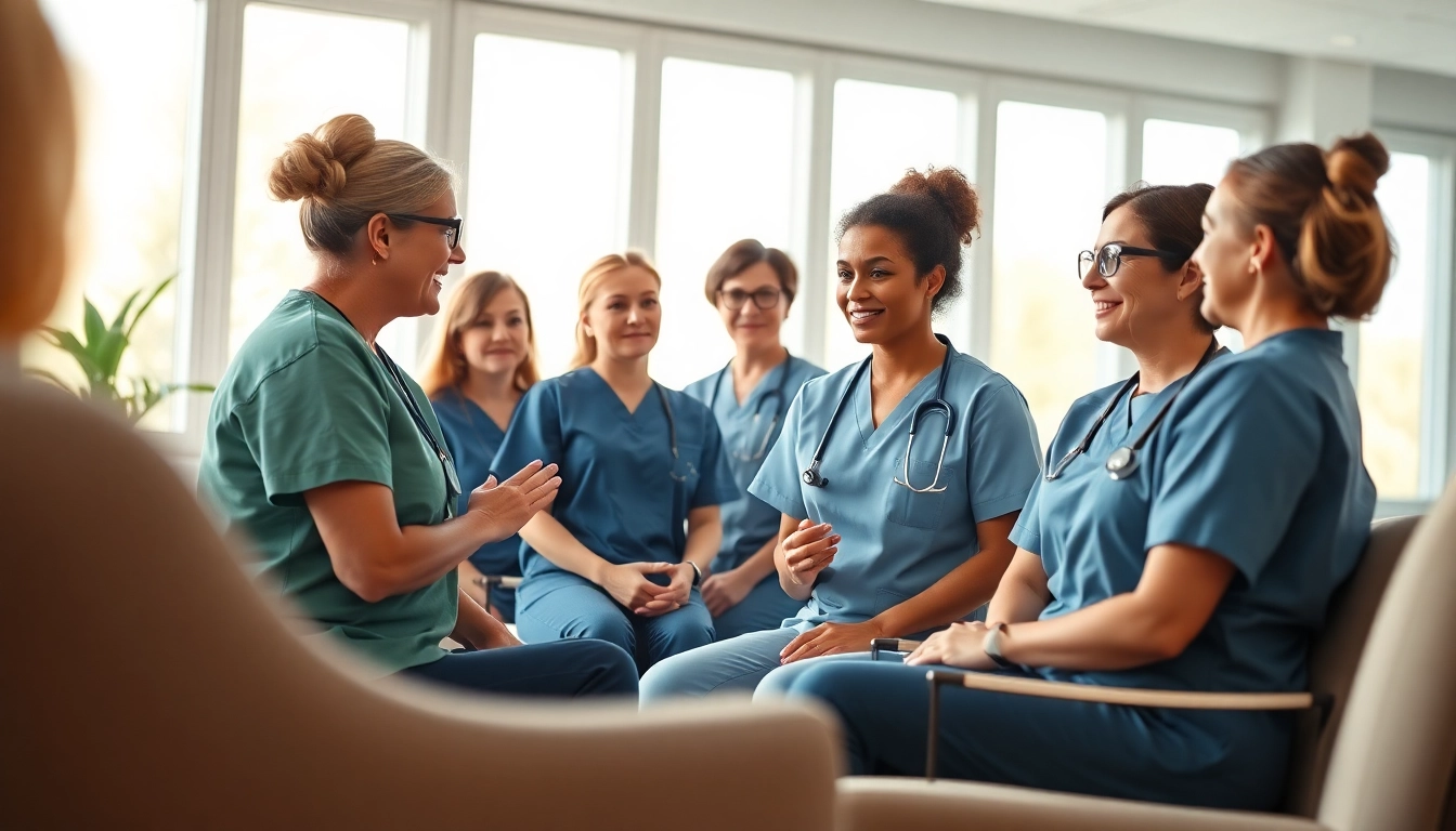 Engaged nurses participating in the VDAP Program in Alabama at a rehabilitation center.