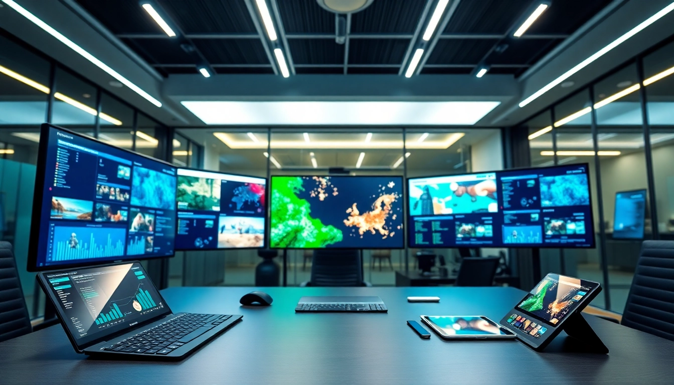 Managing Multi-screen digital signage management with a modern digital command center.