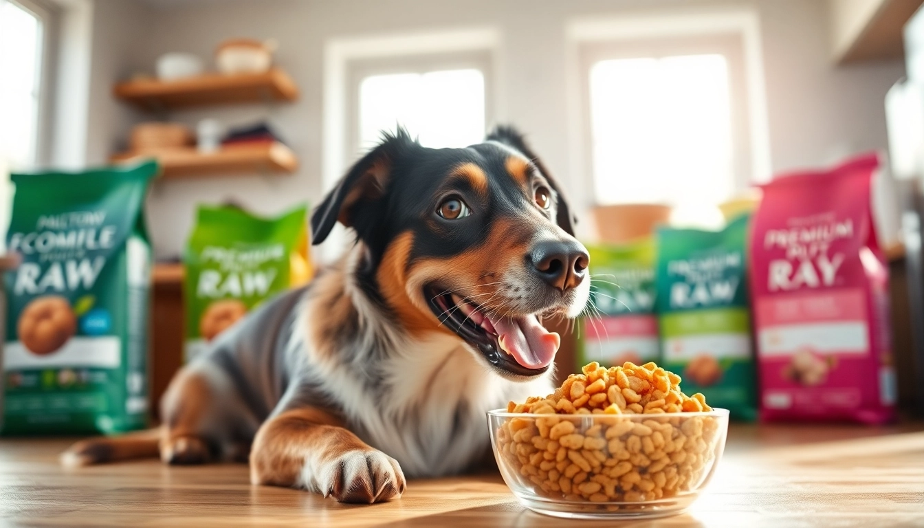 Dog enjoying dr marty pet food canada in a cozy kitchen setting filled with natural light.