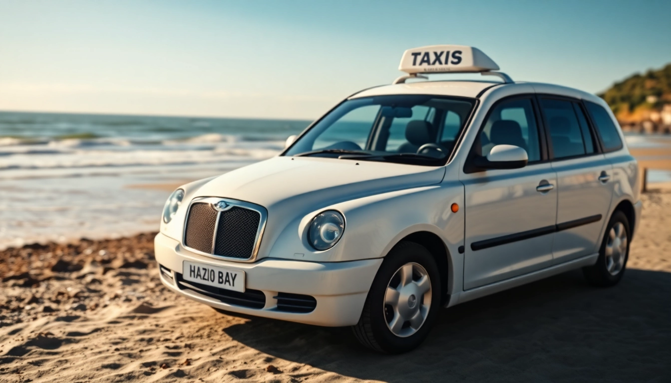 Efficient Herne Bay to Luton airport taxi waiting at a picturesque seaside location.