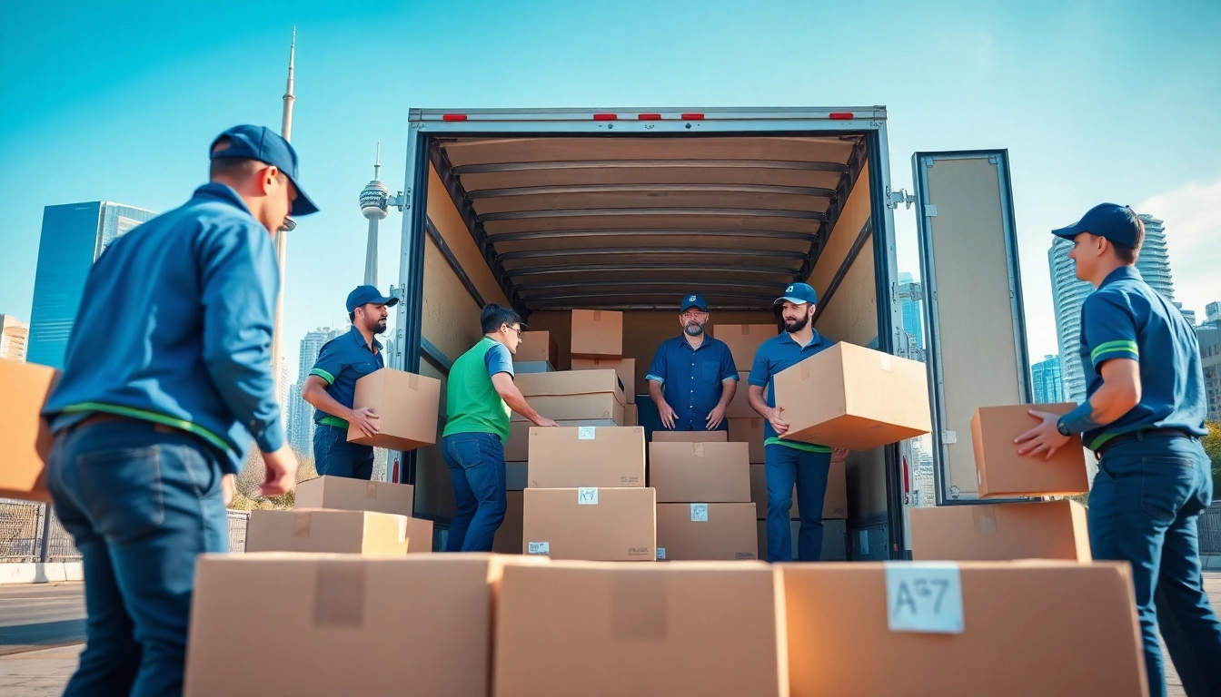 Experience reliable moving services in Toronto with professional movers efficiently loading items.
